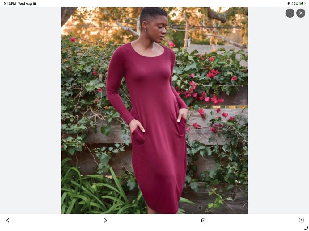 Bryn Walker Phillipa Opus Long Sleeve Side Pockets Maxi Dress Maroon Size Large